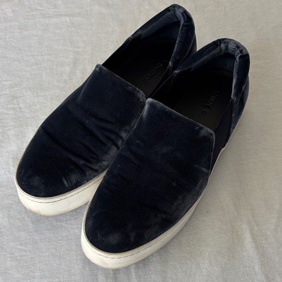 Vince Shoes - Vince Blue Velvet Slip-On platform Sneakers